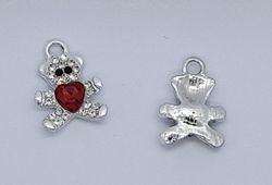 3252 Berlock nallebjörn rhinestones röd