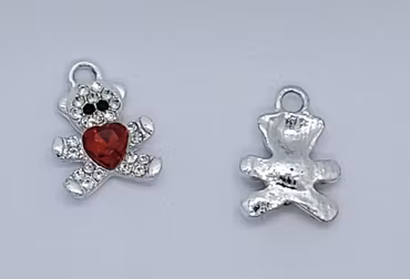3252 Berlock nallebjörn rhinestones röd