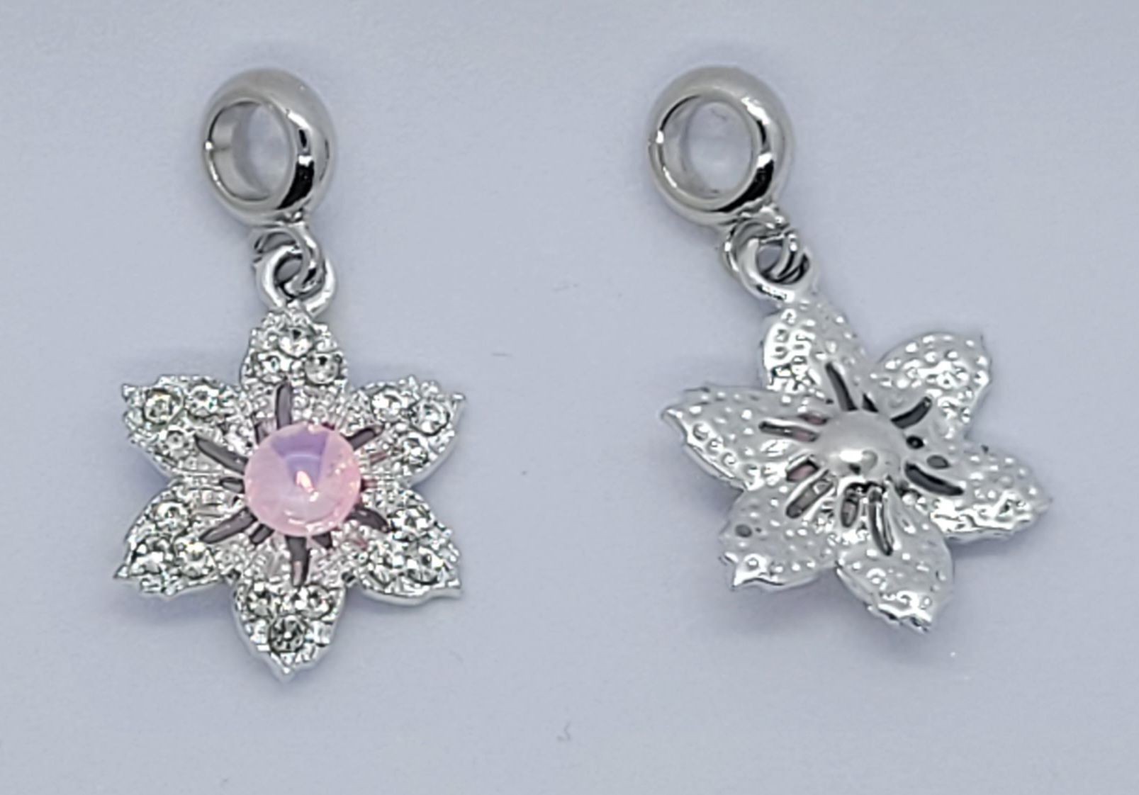 3253 Berlock blomma rhinestone rosa