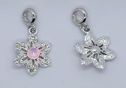 3253 Berlock blomma rhinestone rosa