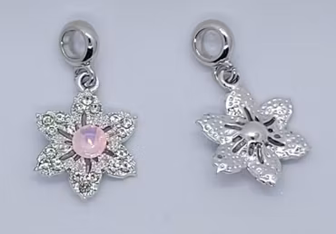 3253 Berlock blomma rhinestone rosa