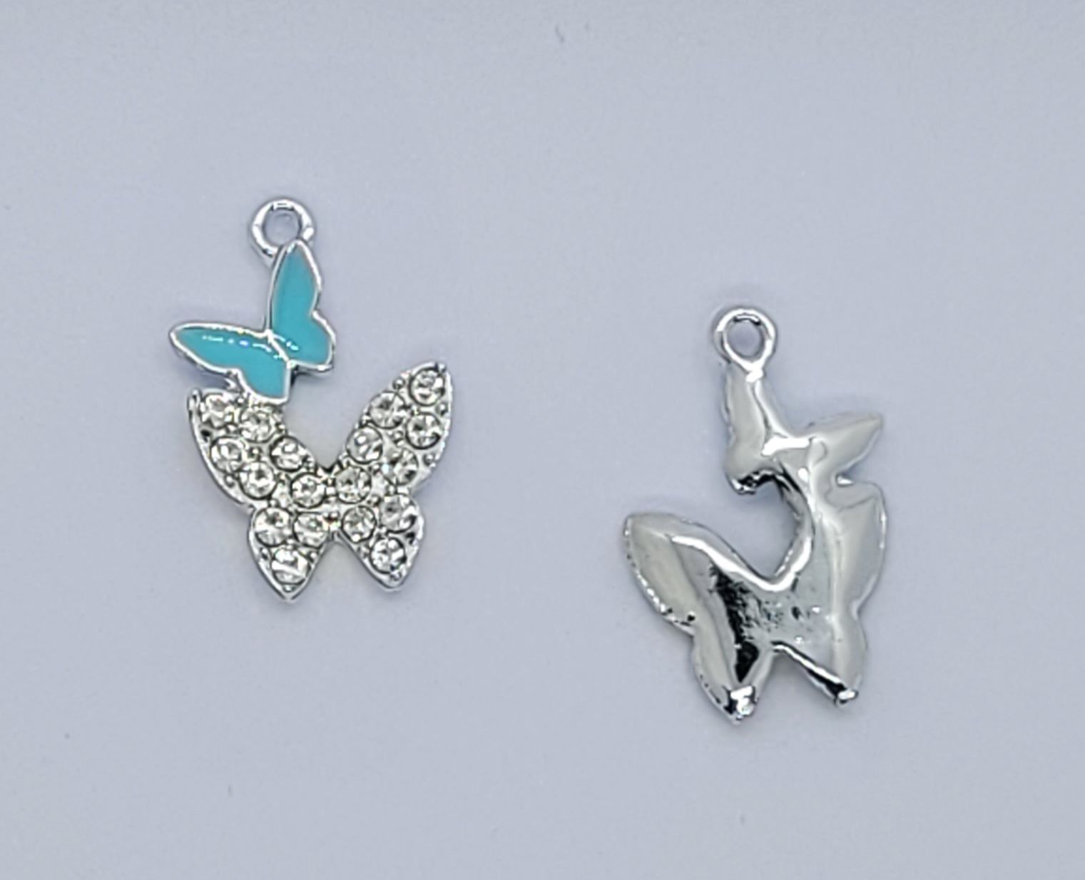 Berlock dubbel hjärta rhinestone emalj