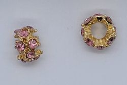Mellandels pärla dubbel hjärta rhinestone emalj