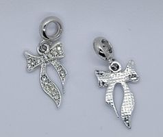 Mellandels pärla dubbel hjärta rhinestone emalj