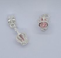 Mellandels pärla dubbel hjärta rhinestone emalj