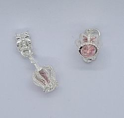 Mellandels pärla dubbel hjärta rhinestone emalj