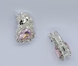 Mellandels pärla dubbel hjärta rhinestone emalj
