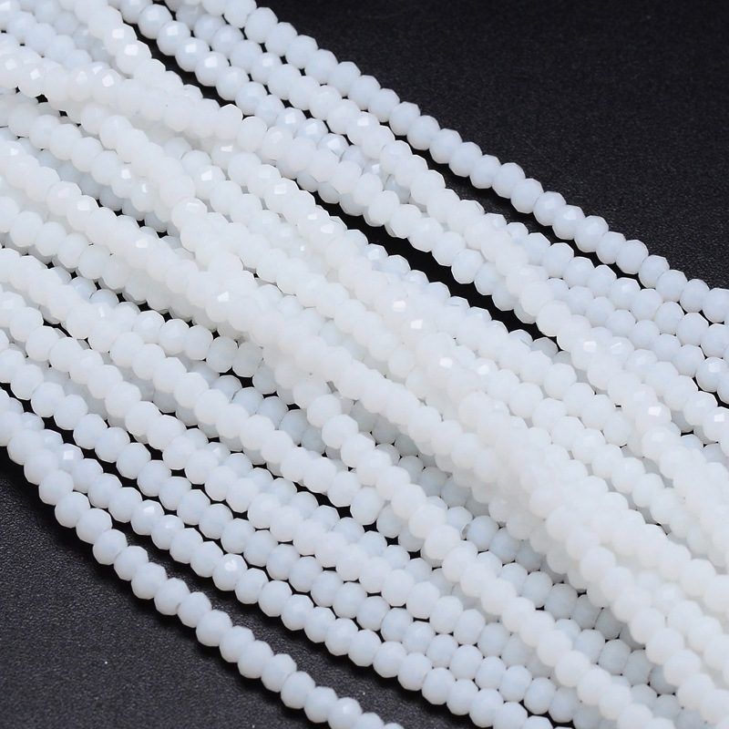 A12 glaspärla rondell 2,9~3,3×2 mm vit