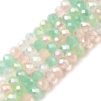 C007 glaspärla fasetterad rondell 4x3mm mixadfärg