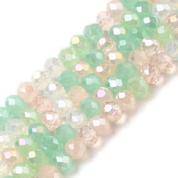 C007 glaspärla fasetterad rondell 4x3mm mixadfärg