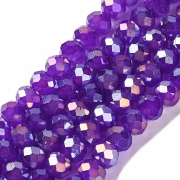 3308 bakedpainted glaspärla blue violet lila 4x3mm rondell