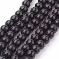 3334 glaspärla rund pärleemo 6mm svart