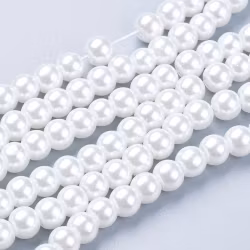 3335 glaspärla rund pärleemo 6mm vit