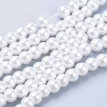 3335 glaspärla rund pärleemo 6mm vit