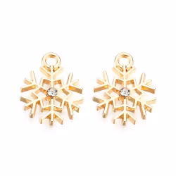 3336 berlock snöflinga rhinestone ljusguld