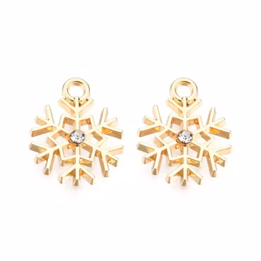 3336 berlock snöflinga rhinestone ljusguld