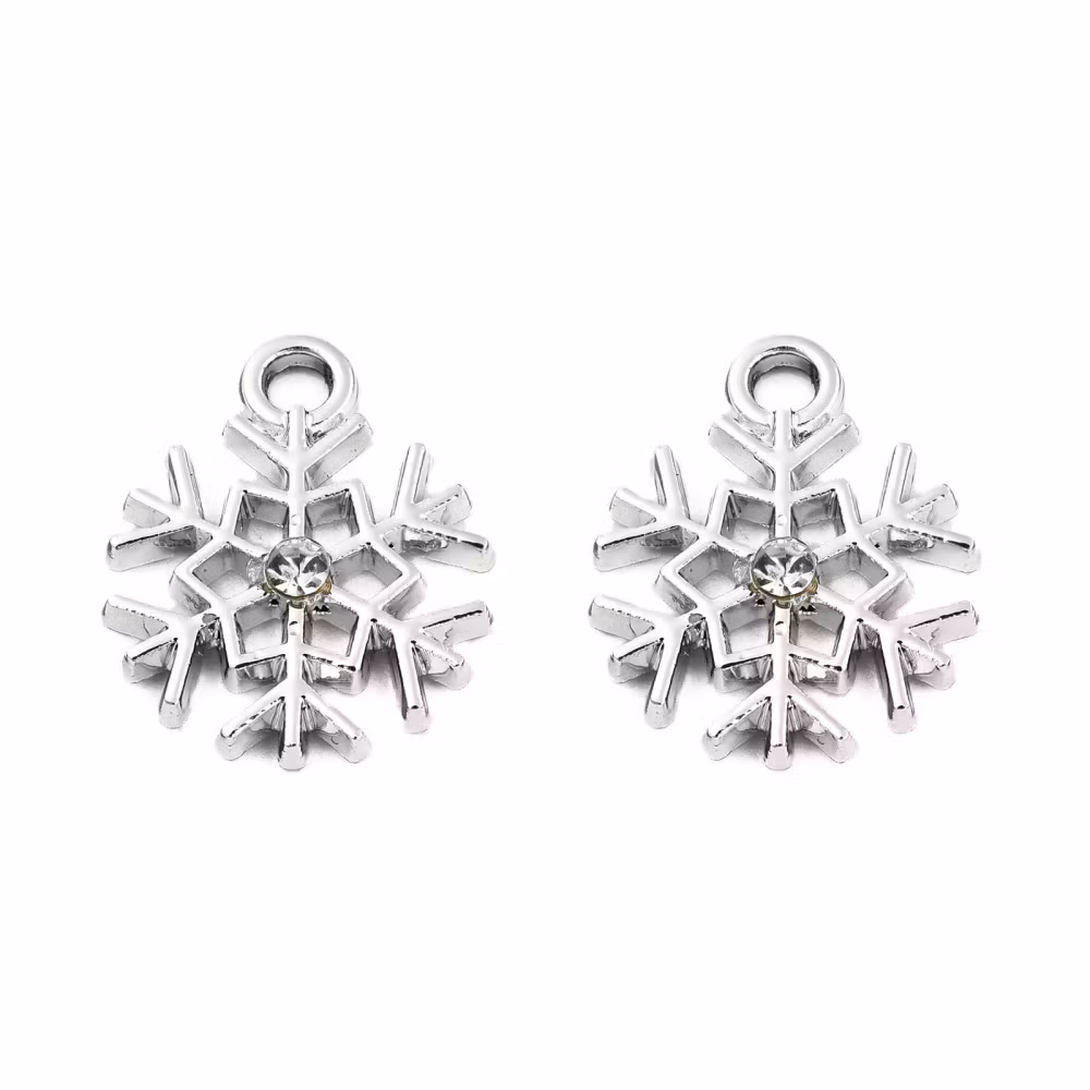 3337 berlock snöflinga rhinestone silver