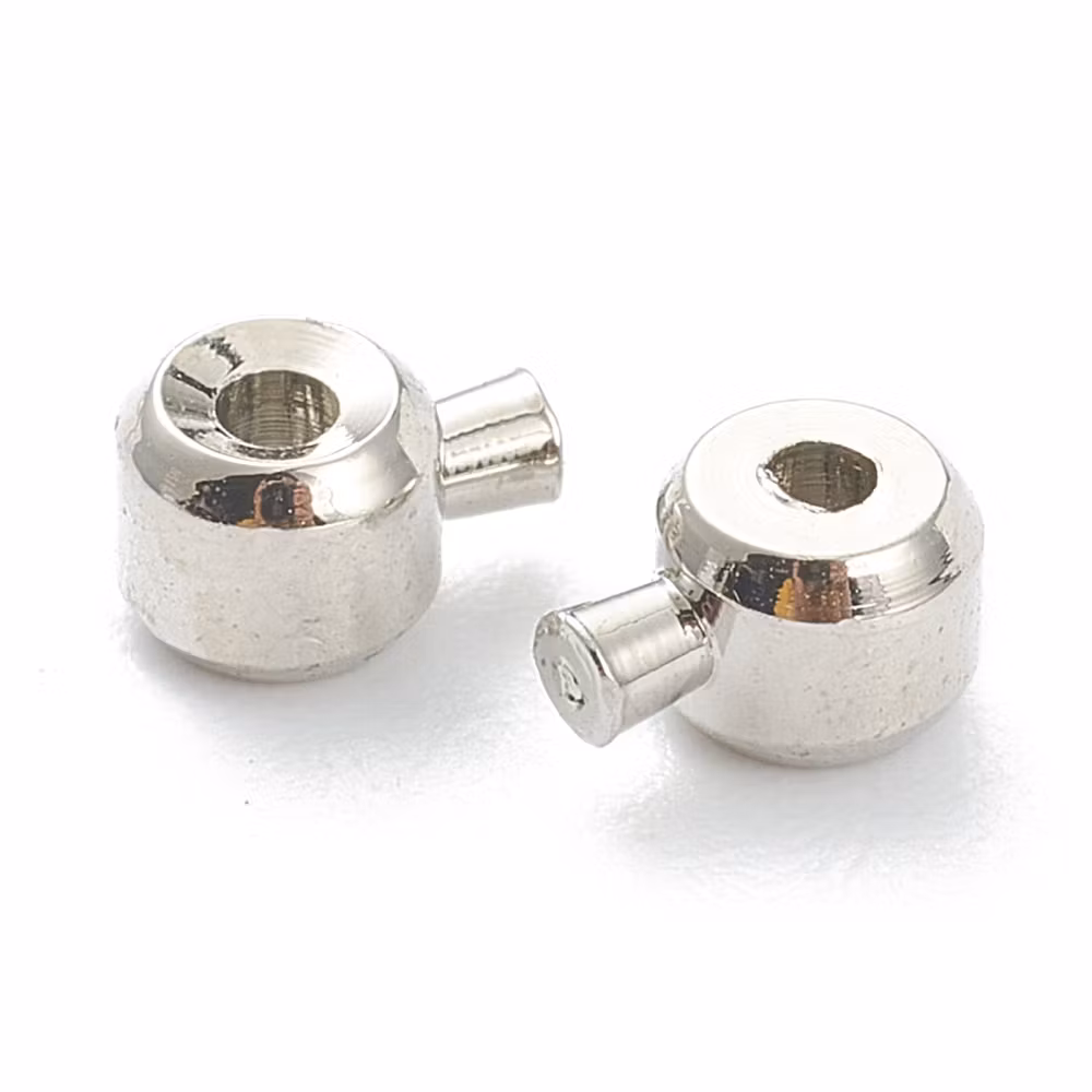 3338 klämpärlor i mässing 4,5x3,5x3mm platinum 20stk