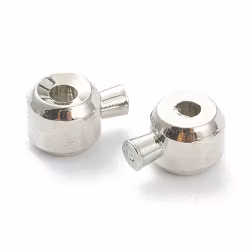 3338 klämpärlor i mässing 4,5x3,5x3mm platinum 20stk