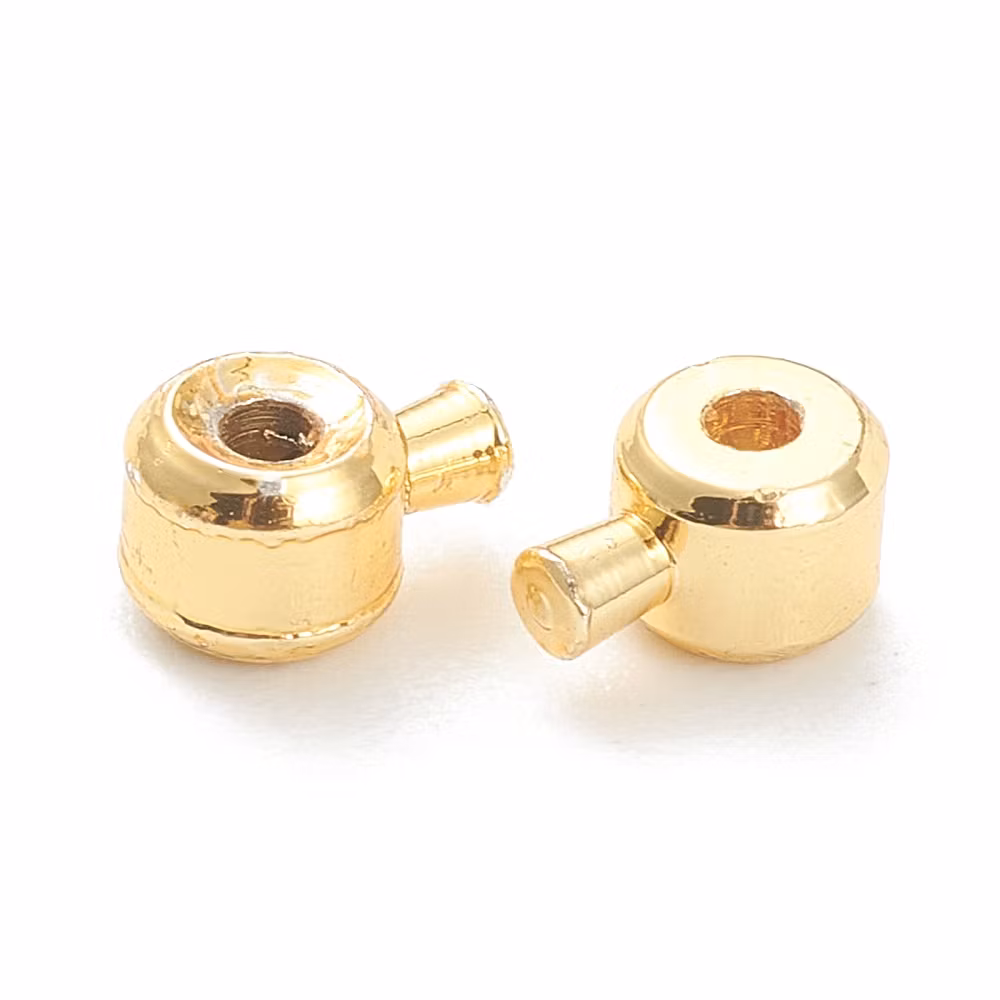 3339 klämpärlor i mässing 4,5x3,5x3mm guld 20stk