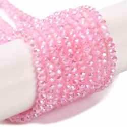 3347 glaspärla electro, fasett rondell 3x2mm rosa