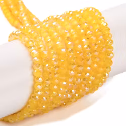 3349 glaspärla electro, fasett rondell 3x2mm guld