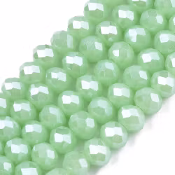 3359 glaspärla imiterad jade fasett rondell 4x3mm piggelin