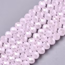 3360 glaspärla imiterad jade fasett rondell 4x3mm rosa