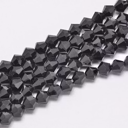 3363 glaspärla bicones 6x6mm svart