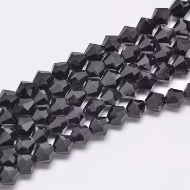 3363 glaspärla bicones 6x6mm svart