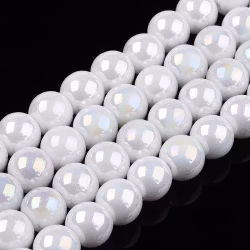3376 glaspärla elektro rund 6~6,5mm vit