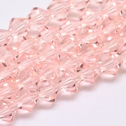 3377 glaspärla bicone imiterad kristall 6x6mm rosa