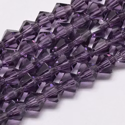 3378 glaspärla bicone imiterad kristall 6x6mm lila