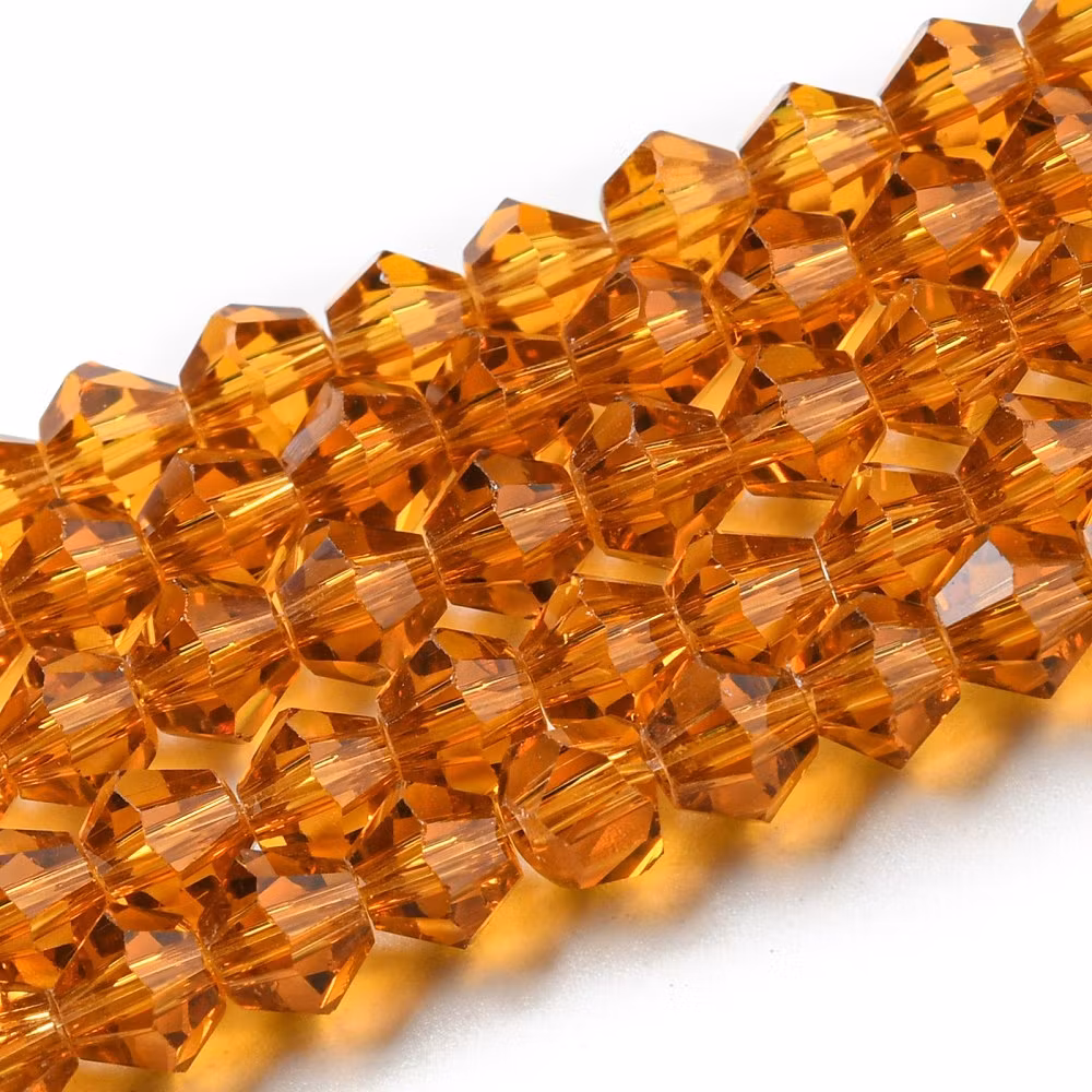 3382 glaspärla bicone imiterad kristall 4x4mm dark orange