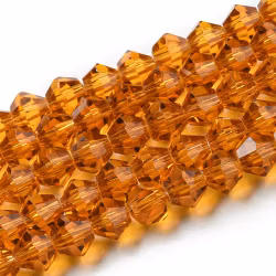 3382 glaspärla bicone imiterad kristall 4x4mm dark orange