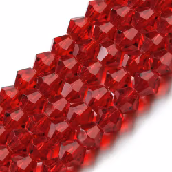 3383 glaspärla bicone imiterad kristall 4x4mm röd