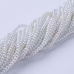 3384 glaspärla rund 3~4mm vit