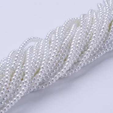 3384 glaspärla rund 3~4mm vit