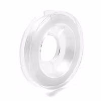 N02 Elastisk platt fibertråd vit 10m