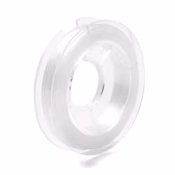 N02 Elastisk platt fibertråd vit 10m