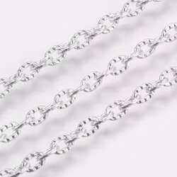 3395 Kedja silverpläterad med textur 4,2x3x0,8mm