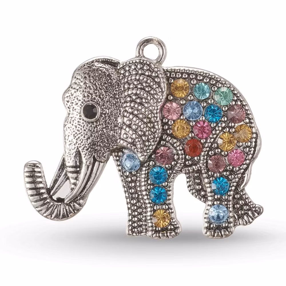 3400 Hänge kristallstrass elefant 1stk