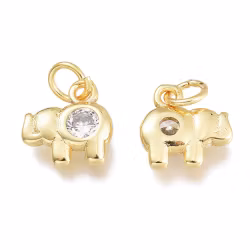 3409 Berlock elefant med kubiska zirkonia 1stk