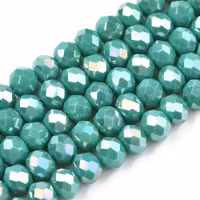 3460 glaspärla fasett rondell 8mm light sea green