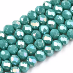 3460 glaspärla fasett rondell 8mm light sea green