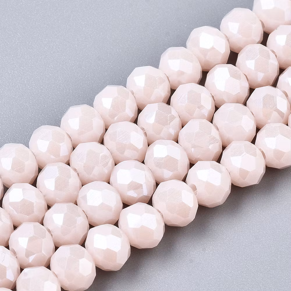 3458 glaspärla fasett rondell 8mm Misty rose