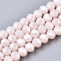3458 glaspärla fasett rondell 8mm Misty rose