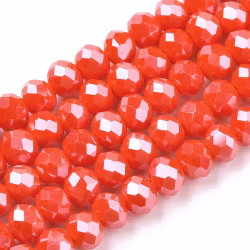 3461 Glaspärla rondell 6x5mm RÖD