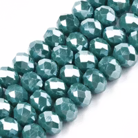 3464 Glaspärla rondell 6x5mm dark cyan