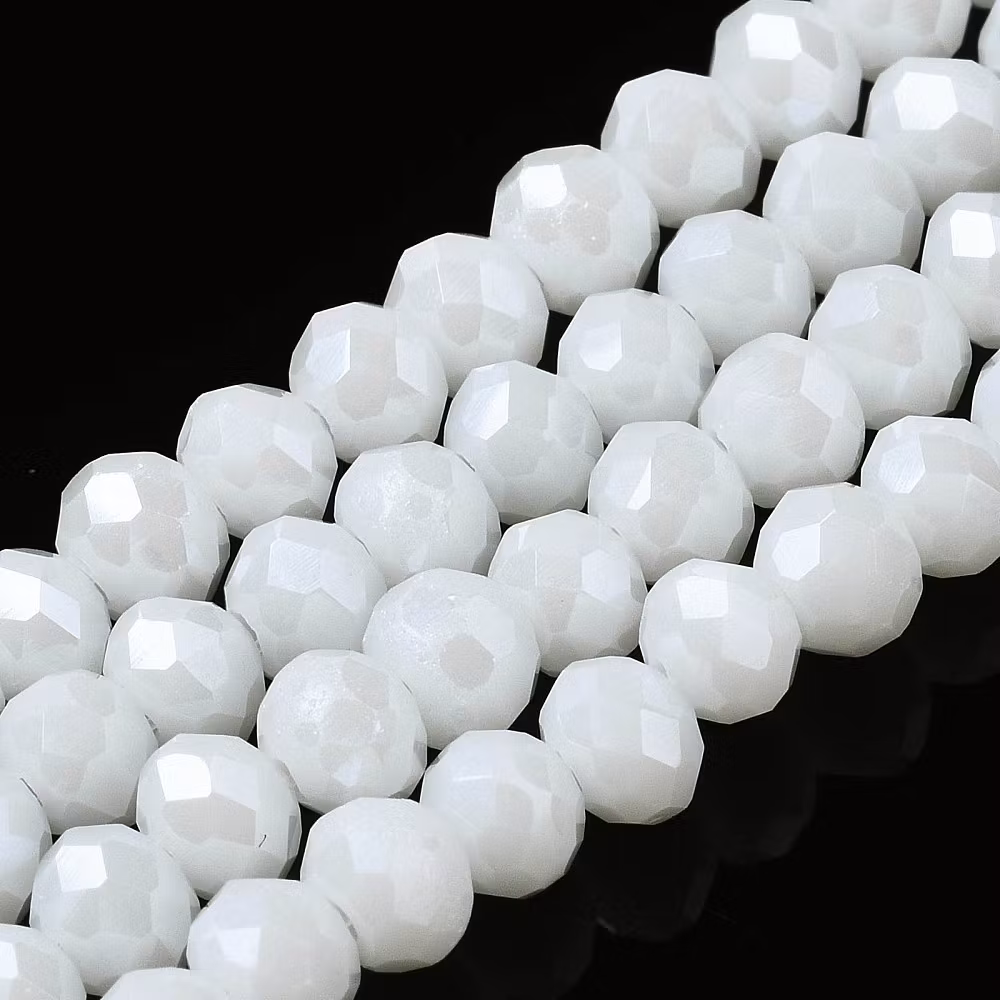 3467 Glaspärla rondell 6x5mm vit
